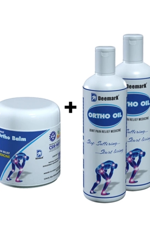 deemark-ortho-balm-50gm-ortho-oil-100ml100ml-joint-pain-muscles-pain-cramps-sprains-arthritis-twitching-rehabilitates-stiff-joints-frozen-joints-pack-of-2