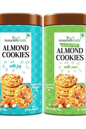 nourishvitals-almond-cookies-sugar-free-almond-cookies-heavenly-bites-source-of-protein-crunchy-delights-genius-snack-120g-each