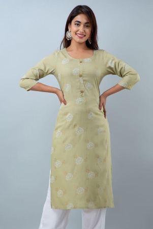 doriya-rayon-printed-34th-sleeves-straight-green-kurti-single-none