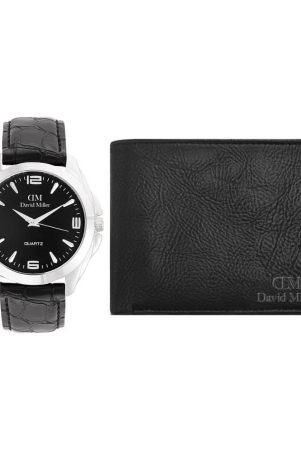 david-miller-black-pu-analog-mens-watches