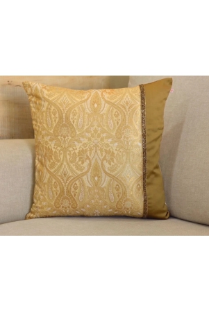 luxurious-cream-golden-brocade-decorative-self-design-cushion-cover-16x16-size