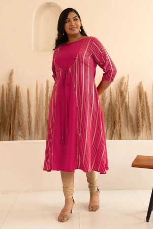 janasya-crepe-striped-a-line-womens-kurti-pink-pack-of-1-none