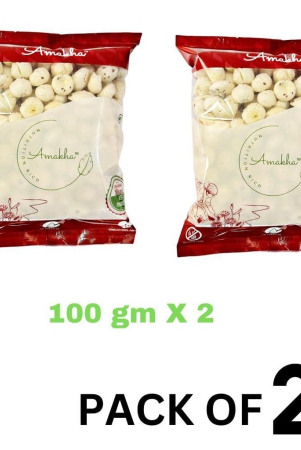 Phool Makhana 100gm X 2 | Premium Foxnut | Makhana | Lotus seeds | Dry Fruits | Pack of 2 100gm Packet | Nuts | Big sizes Makhana |