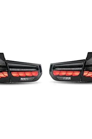 CAR CRAFT 3 Series Taillight Tail Lamp Compatible With Bmw 3 Series Taillight Tail Lamp 3 Series F30 2012-2018 Dragon Smoke Black Yab-bmw-0293a-s