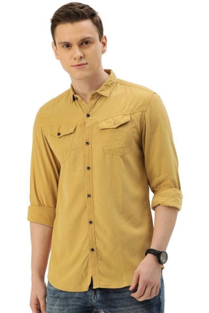 ivoc-mustard-100-cotton-slim-fit-mens-casual-shirt-pack-of-1-none