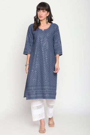 queenley-blue-cotton-womens-straight-kurti-pack-of-1-xl