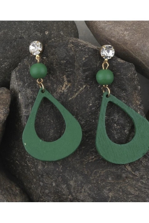 silver-shine-elegant-diamond-light-weight-dangle-wooden-earrings-for-girls-and-women-green