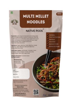 Native Pods Multi Millet Noodles | Not Fried, No MSG |No Maida | Pack of 1- 180g