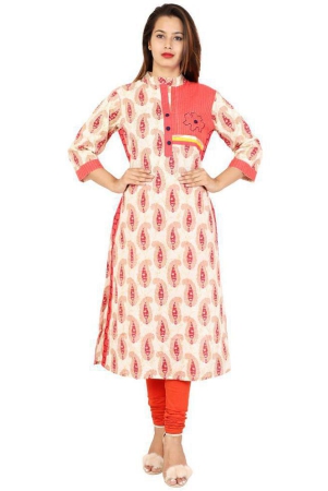 rangun-red-cotton-silk-straight-kurti-single-m