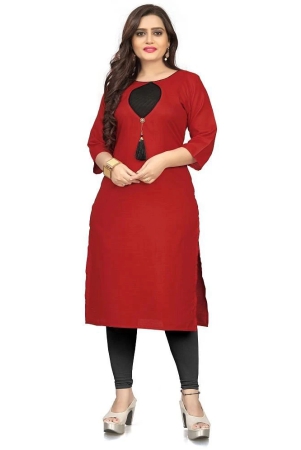 lerkiza-red-cotton-womens-straight-kurti-pack-of-1-xl