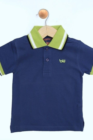 Boys Navy Solid Polo T-Shirt