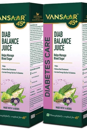 Vansaar 45+ Diab Balance Juice with 14 Clinically Proven Herbs for Effective Diabetic Care 1L Each