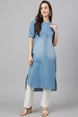 janasya-light-blue-denim-womens-straight-kurti-pack-of-1-none