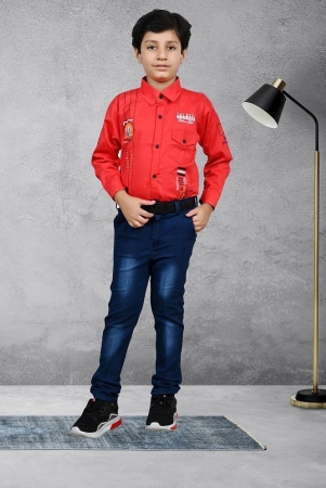 arshia-fashions-pack-of-1-boys-denim-shirt-jeans-red-none