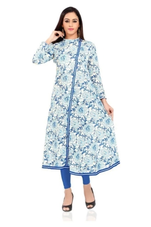 divena-blue-cotton-womens-flared-kurti-none