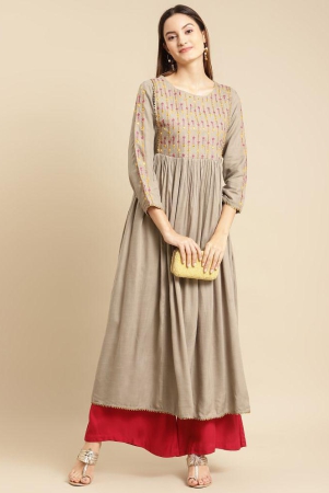 rangita-women-rayon-olive-yoke-embroidered-calf-length-kurti-gathered-at-waist-none