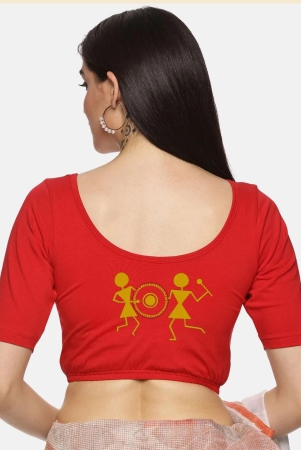 women-back-printed-stretchable-blouse-u020-red-medium