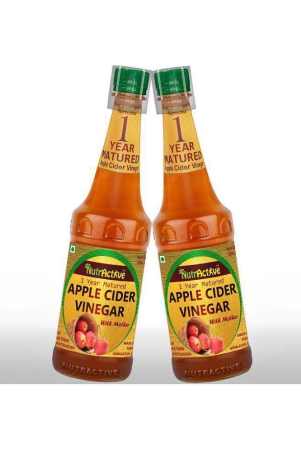 NutrActive Natural Apple Cider Vinegar for Healthy Digestion 1000 ml Fruit Pack of 2