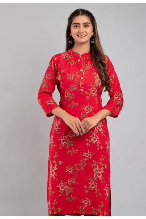 mauka-red-rayon-womens-straight-kurti-pack-of-1-none