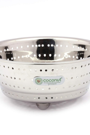 coconut-stainless-steel-rice-fruits-vegetables-basin-strainercolander-for-kitchen-1-unit-diamater-7-inches