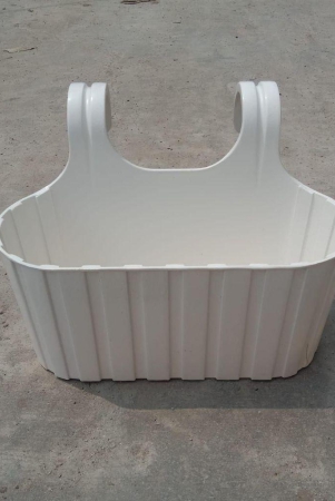 13X6 Inch White Double Hook Hanging Plastic Planter