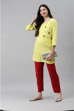 highlight-fashion-export-yellow-rayon-womens-straight-kurti-xl