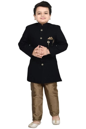 Arshia Fashions Blue Silk Boys Indo Western Sherwani & Churidar Set ( Pack of 1 ) - None