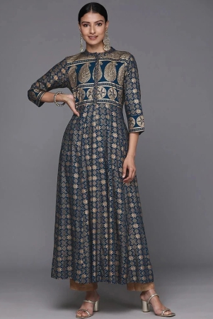 varanga-viscose-printed-anarkali-womens-kurti-navy-blue-pack-of-1-none