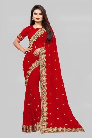 om-shantam-sarees-red-georgette-saree-with-blouse-piece-pack-of-1-red