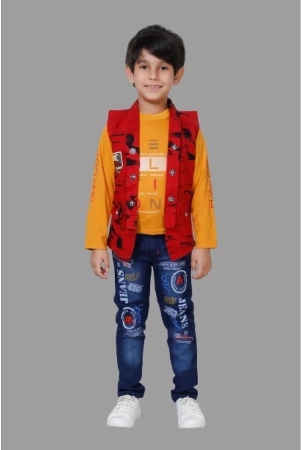 dkgf-fashion-maroon-cotton-blend-boys-shirt-jeans-pack-of-1-none