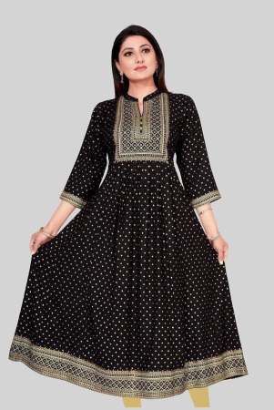 meher-impex-black-rayon-womens-flared-kurti-pack-of-1-none