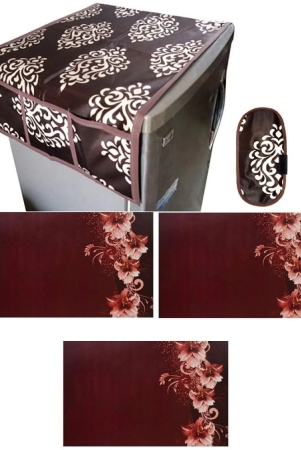 fabolic-polyester-floral-fridge-mat-cover-93-53-pack-of-5-brown-brown