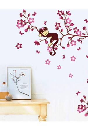 asmi-collection-pvc-wall-stickers-wall-decals-pink-branches-monkey