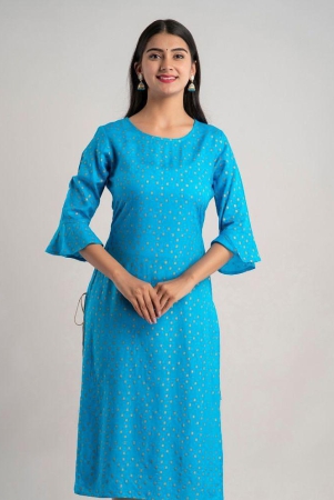 mauka-blue-rayon-womens-straight-kurti-pack-of-1-none