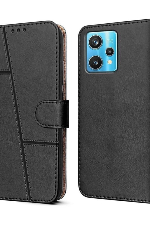 nbox-black-artificial-leather-flip-cover-compatible-for-realme-9-pro-pack-of-1-black