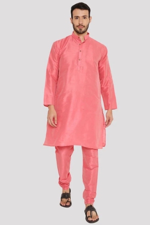 maharaja-pink-silk-regular-fit-mens-kurta-pyjama-set-pack-of-1-none