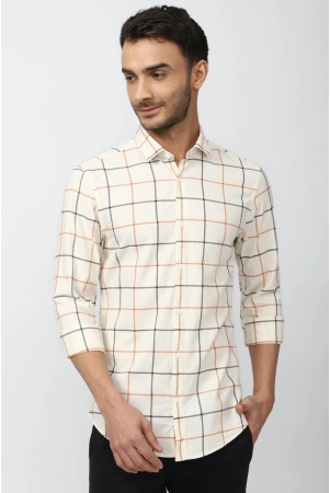 men-cream-super-slim-fit-check-full-sleeves-casual-shirt