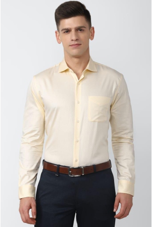 Men Beige Slim Fit Formal Full Sleeves Formal Shirt