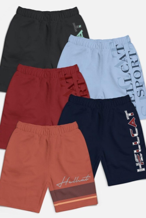 hellcat-multi-color-cotton-blend-boys-shorts-pack-of-5-none