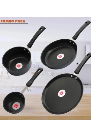 lazywindow-grey-hard-anodised-non-stick-cookware-sets-set-of-4-