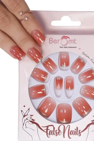 short-nude-french-tips-nail-kit-included-brick-red