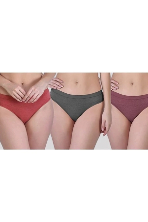 kiran-enterprises-multicolor-cotton-solid-womens-bikini-pack-of-3-none