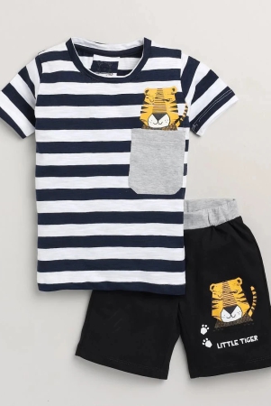 lazy-shark-cotton-blend-multicolor-boys-t-shirt-shorts-pack-of-1-none