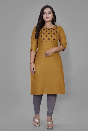 riaana-cotton-blend-printed-straight-womens-kurti-mustard-pack-of-1-none