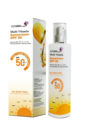 Multi Vitamin Sunscreen (SPF-50+UVA+UVB)  Enriched with vitamin (B3+B6+C+D+E ) Snow Mushroom, Niacinamide.