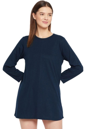 ppthefashionhub-navy-blue-cotton-blend-loose-fit-womens-t-shirt-pack-of-1-none