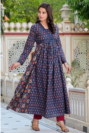 vbuyz-cotton-printed-anarkali-womens-kurti-blue-pack-of-1-none