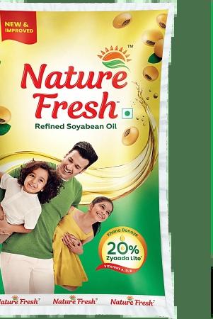 Nature Fresh Refined Soyabean Oil, 1 L Pouch