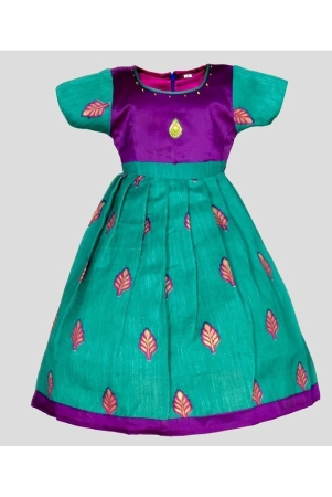 mangopies-green-cotton-blend-girls-a-line-dress-pack-of-1-none