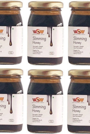 wow-buzzing-bee-ayurvedic-slimming-honey-along-with-the-extracts-of-exotic-spices-herbs-weight-loss-formulation-250-gms-glass-bottle-pack-of-6